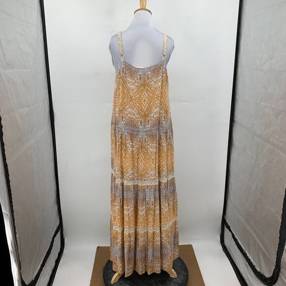 Sundance Dress Women 16 Multi Island Tales Coastal Chic Side Zip Lined Maxi - Picture 8 of 16